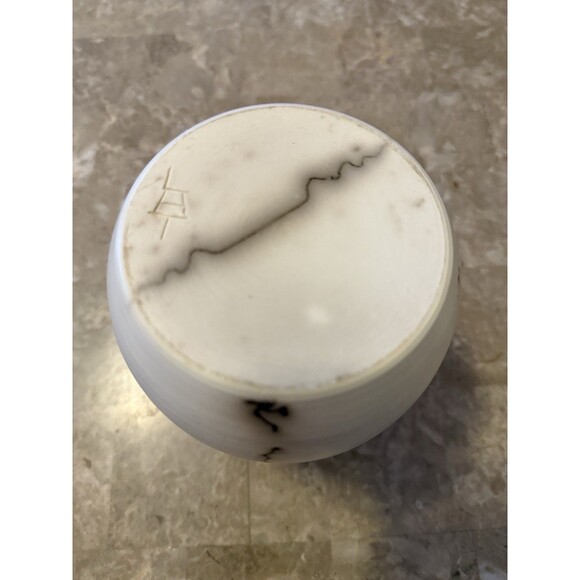 Raku Horse Hair Pottery Vase Round 6.5" Handmade Signed - Picture 6 of 10
